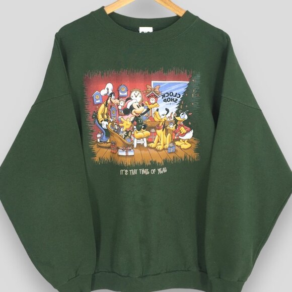 Other - Vintage Mickey Mouse Printed Sweatshirt Walt Dsney Sweater Mickey shirt green